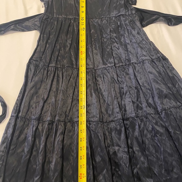 Eva Franco Navy Dress - Size 8 - no material tag / sample - possibly taffeta? - Picture 6 of 10